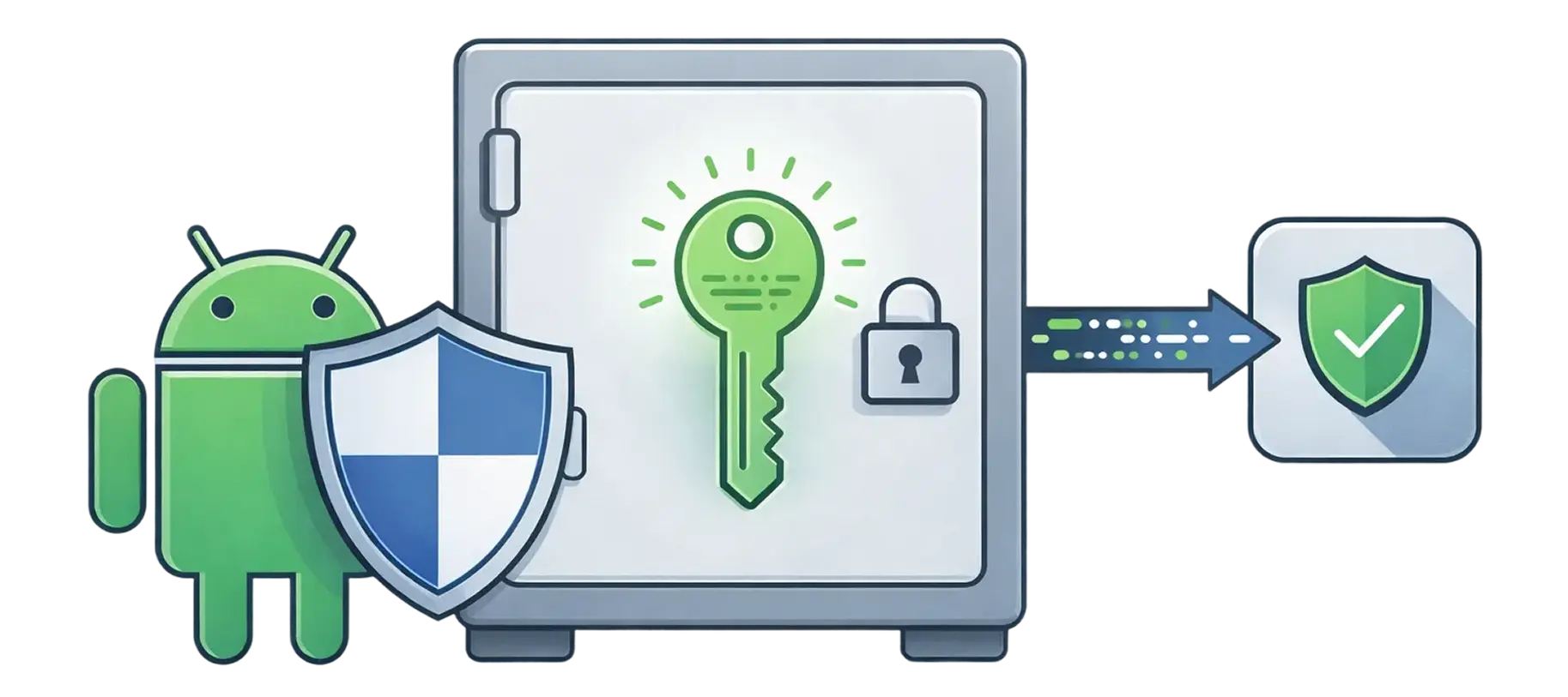 Android keystore structure with signing key, certificate, key alias and password