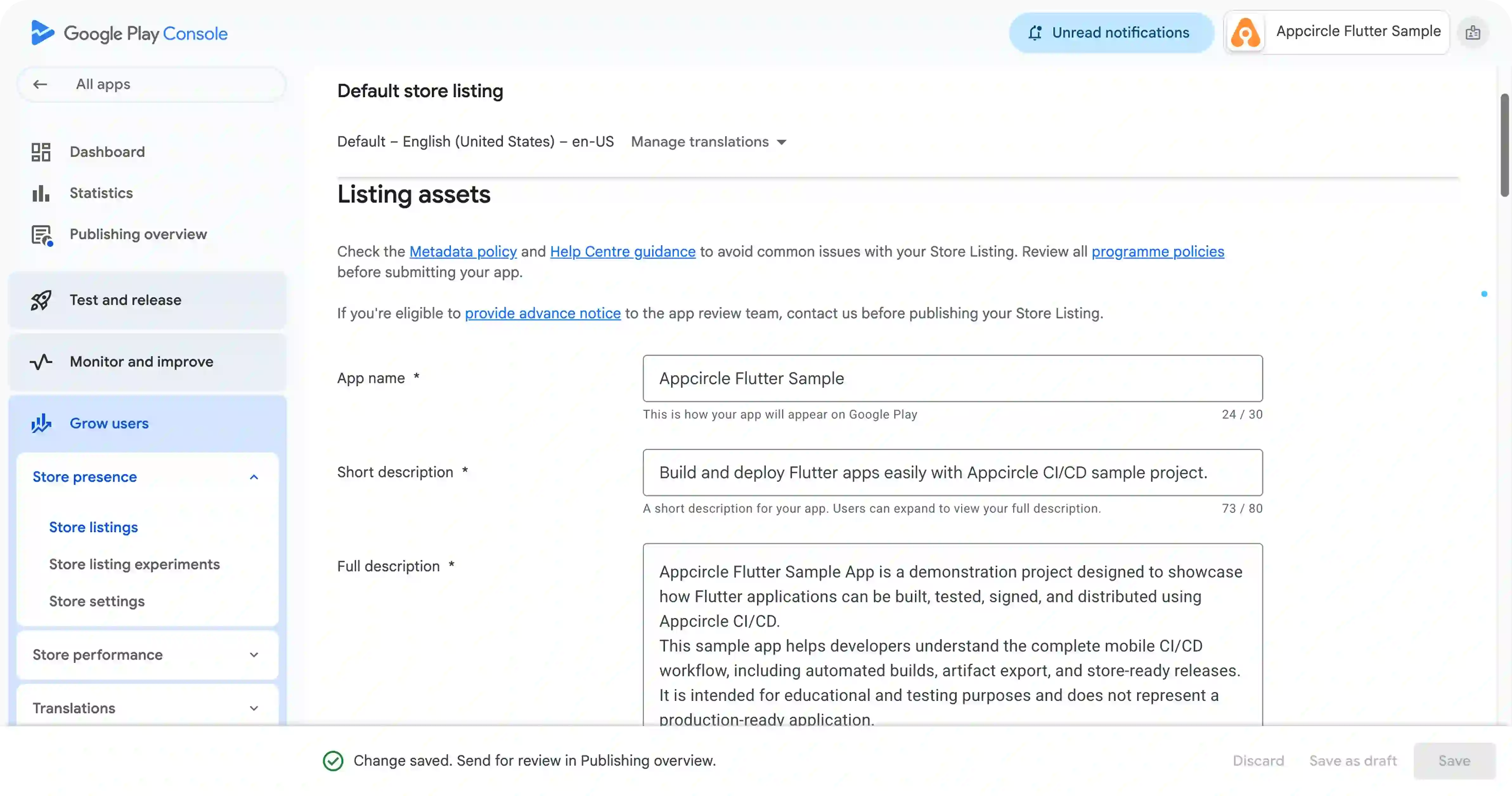 Google Play Console store listing setup for metadata, screenshots, pricing, and distribution