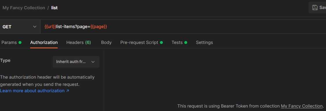 Inherit auth from parent option