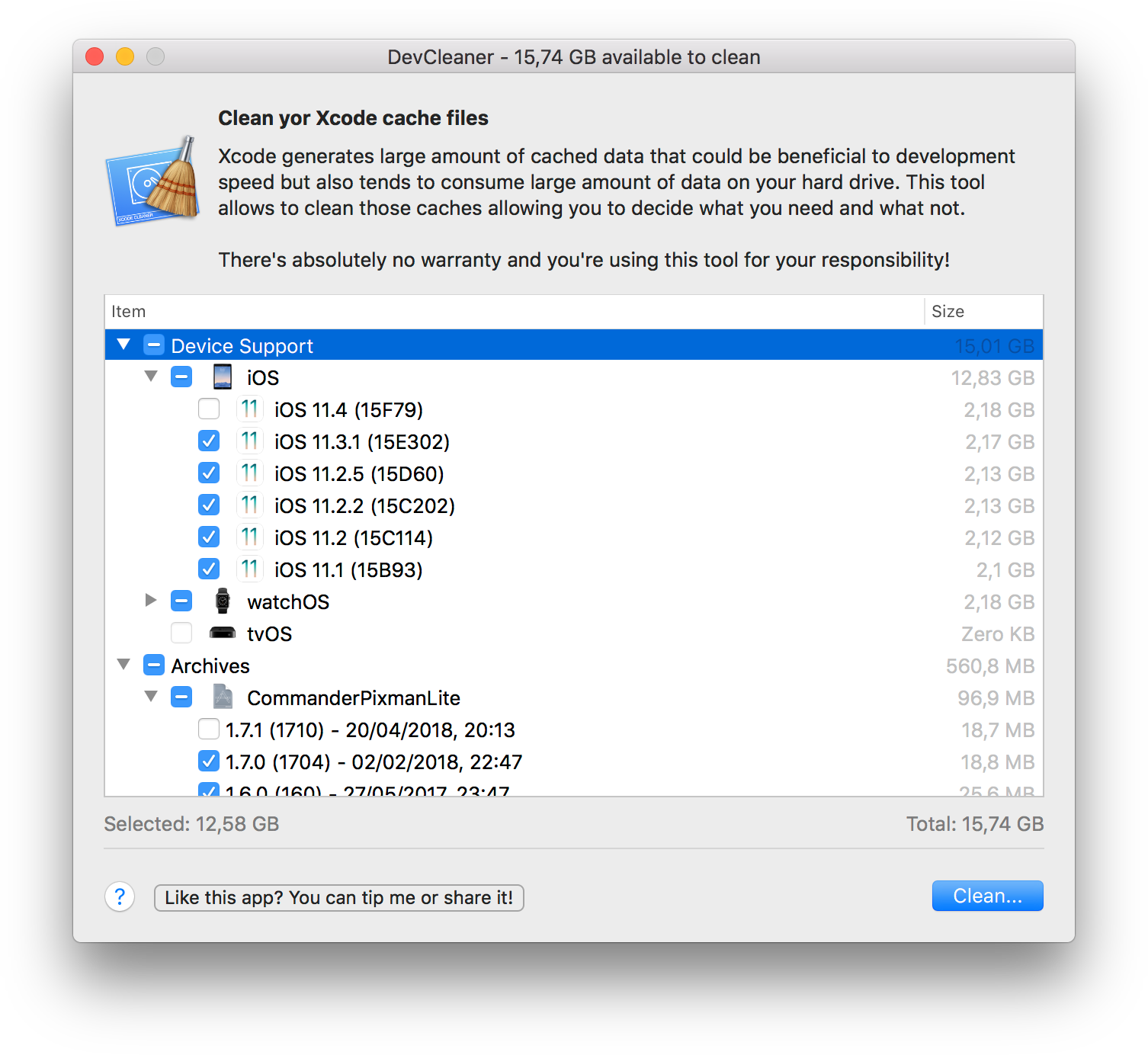 DevCleaner for Xcode