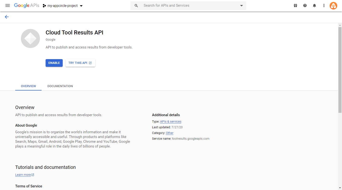 Cloud Tool Results API