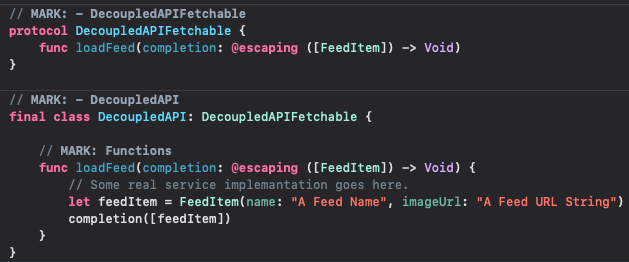 A Abstracted API class via Protocol.