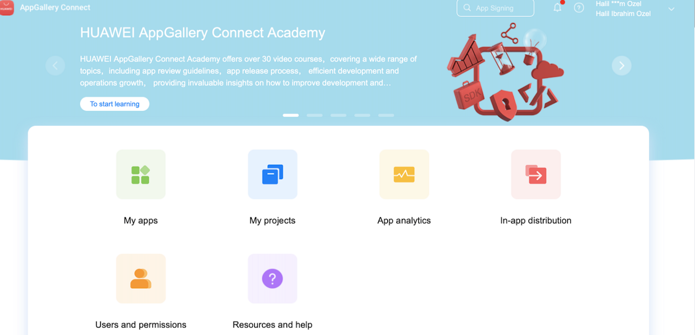 Create a project on Huawei AppGallery