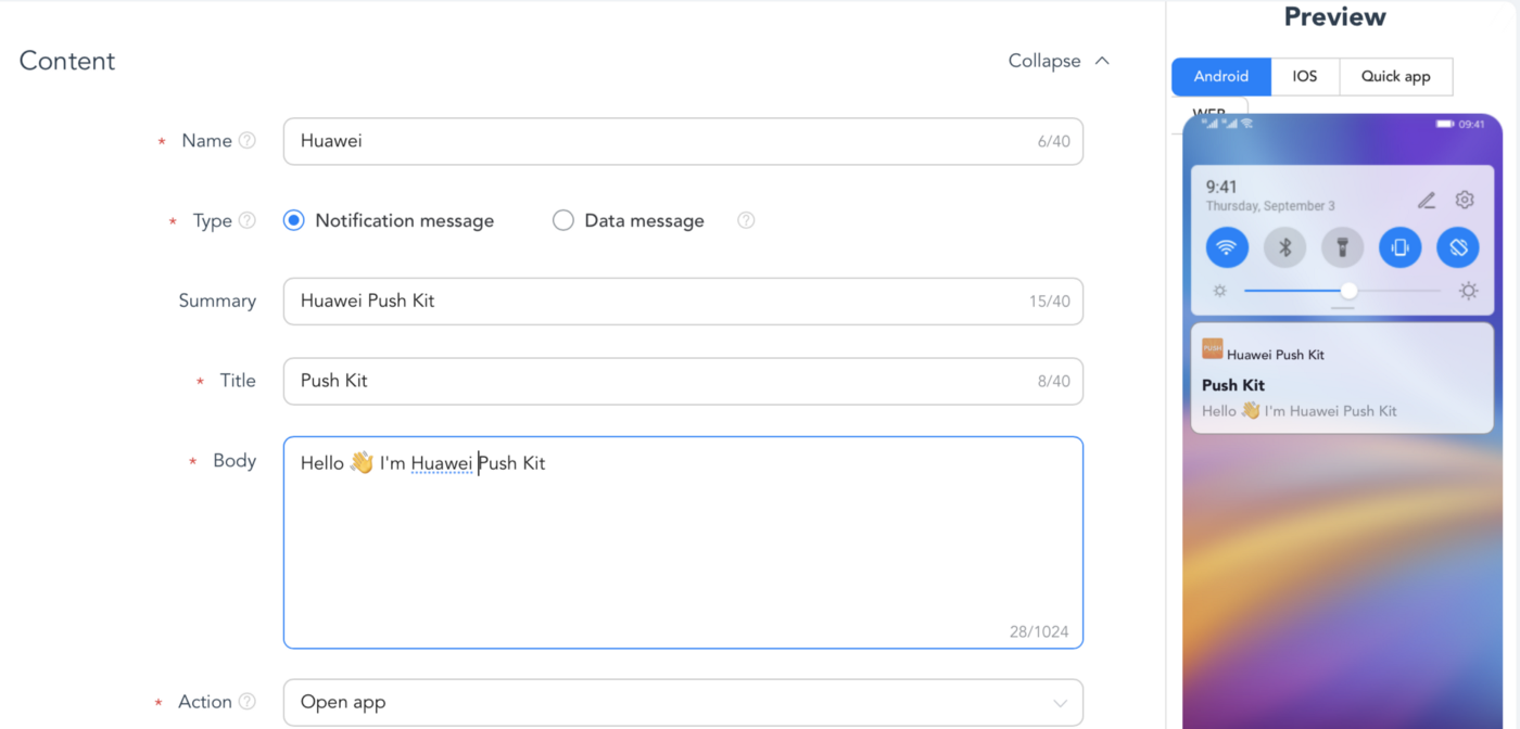 Create a notification