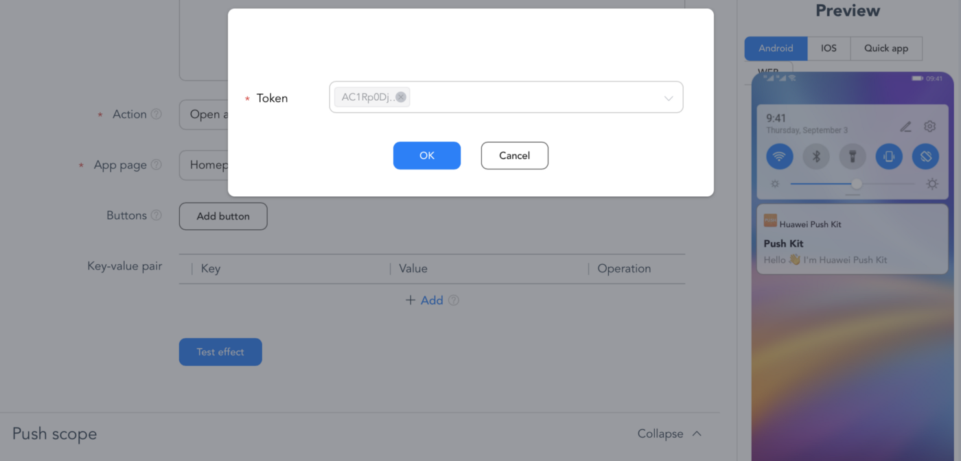 Push Kit Token
