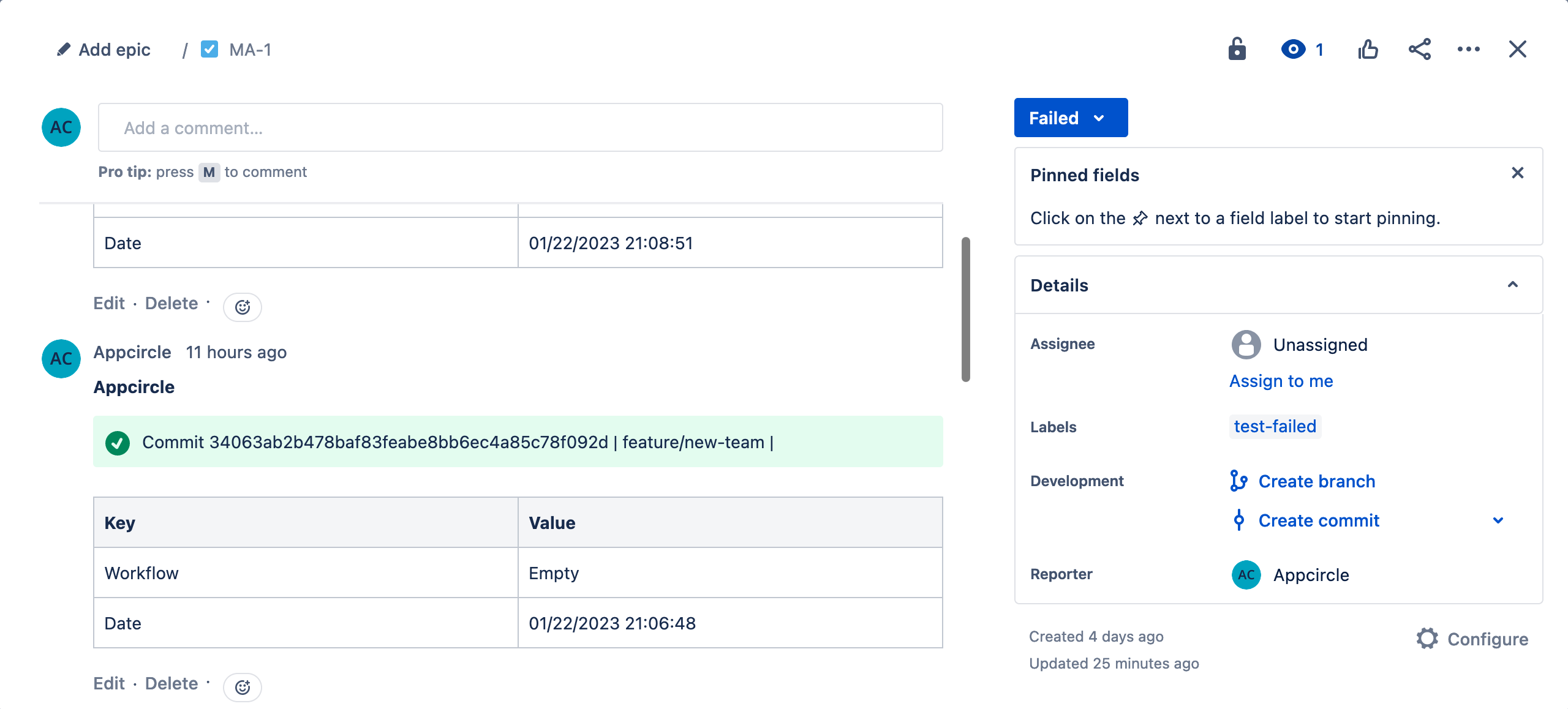 iOS Code Review - jira comment