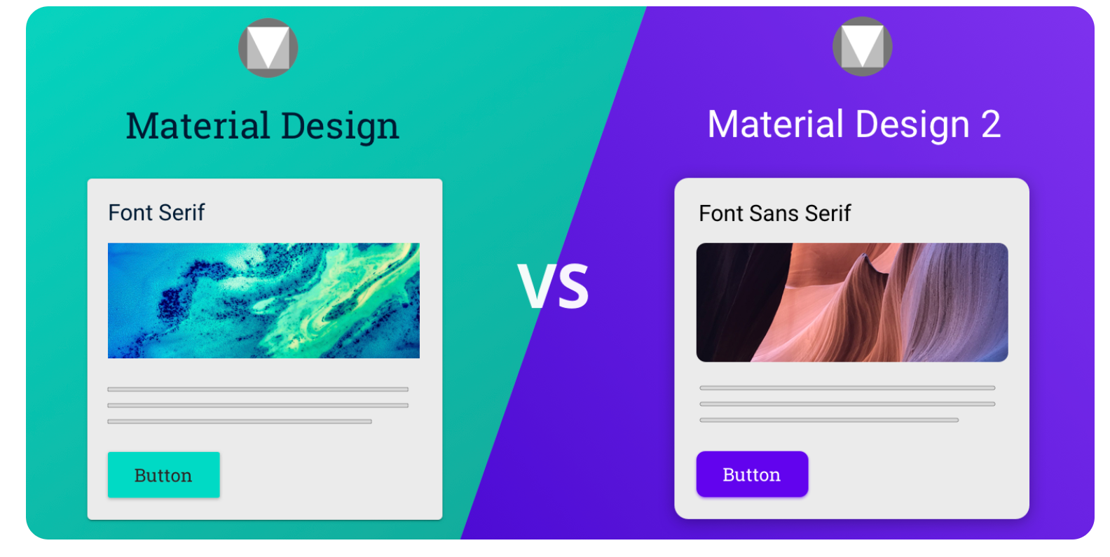 Material Design vs Material Design 2