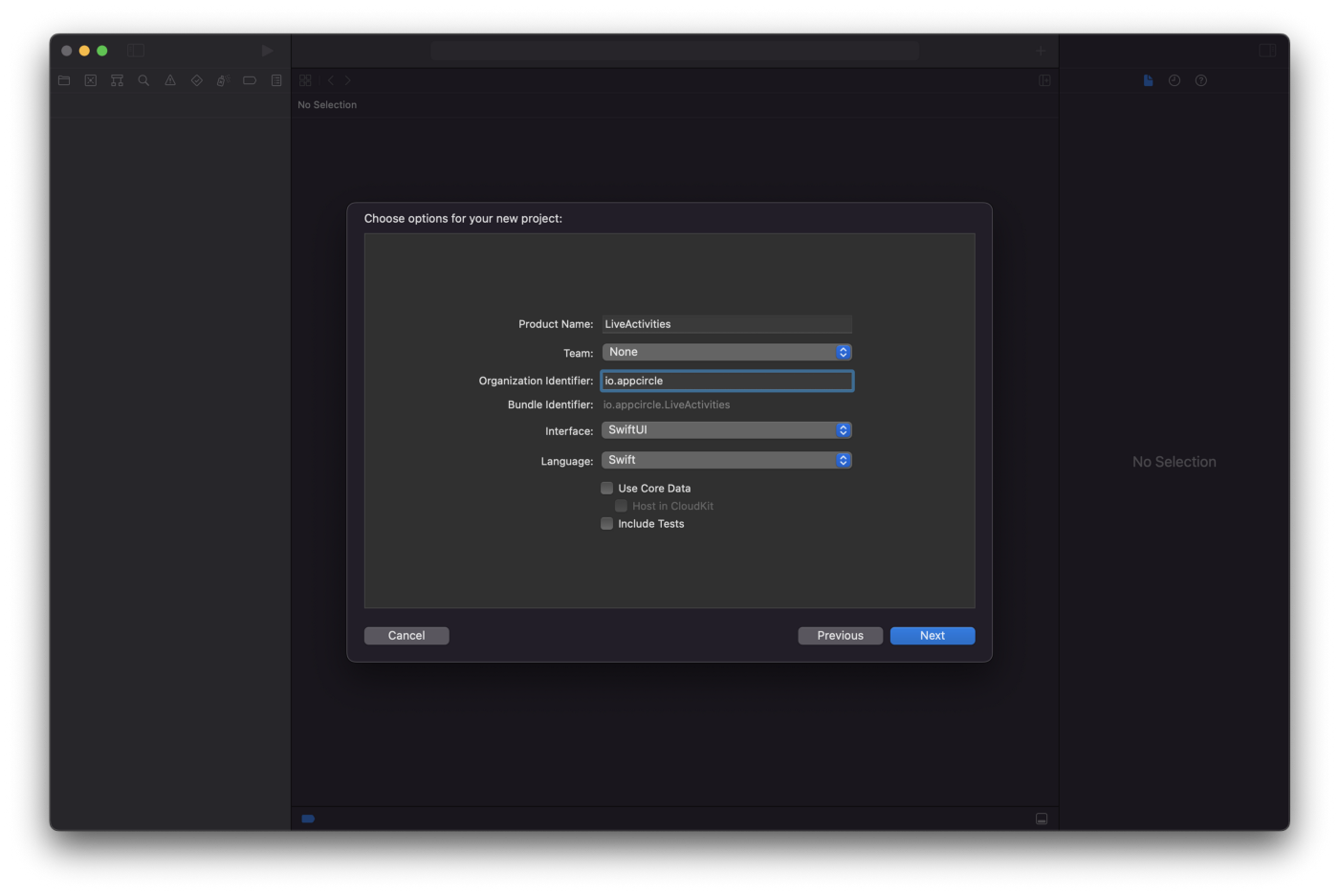 Create a new Xcode Project