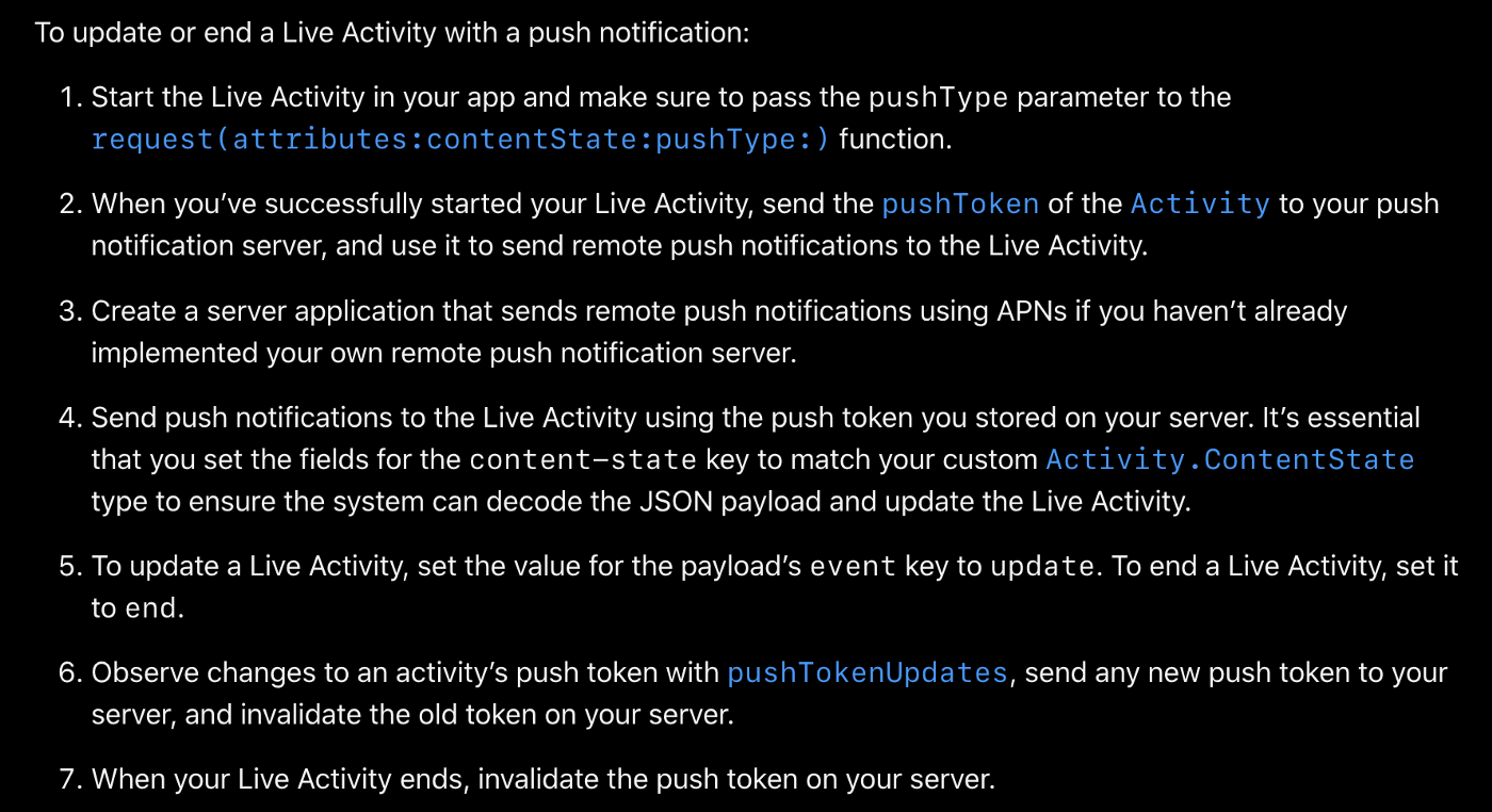 Live Activities Rules by Apple