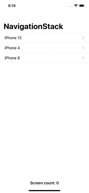 SwiftUI NavigationStack - Full result
