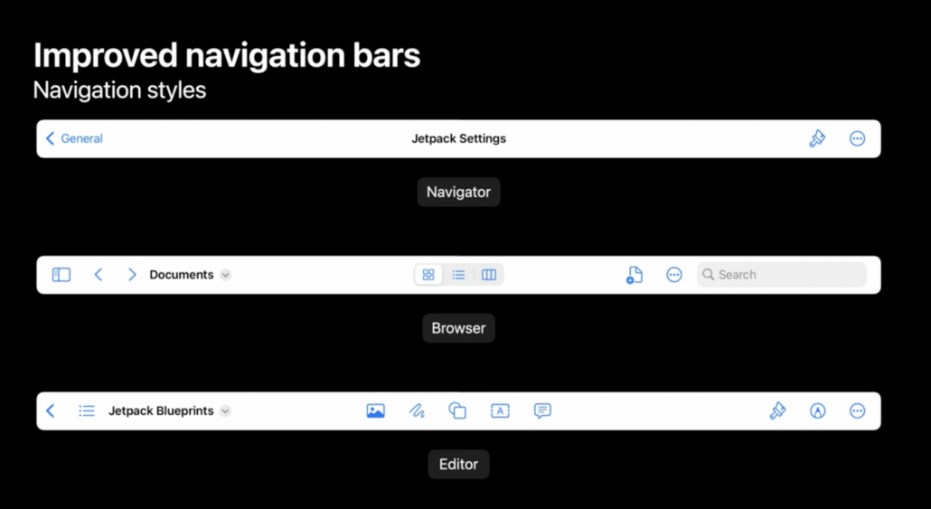Navigation bars
