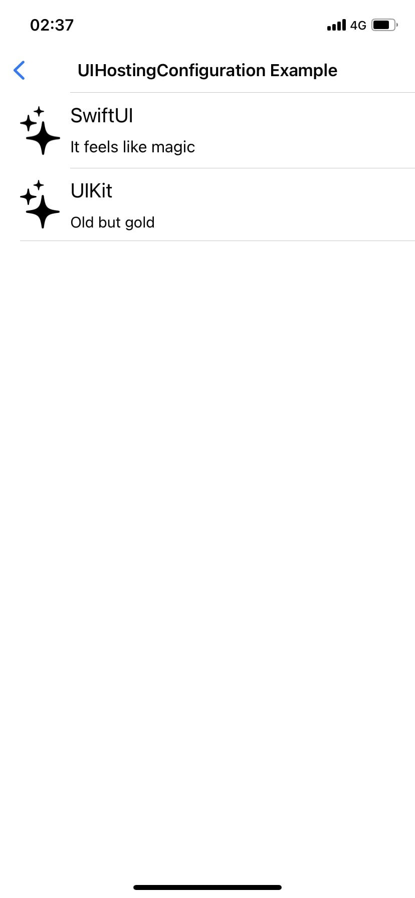 UIHostingConfiguration Example