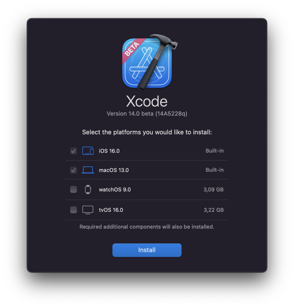 Installing Xcode 14 Beta