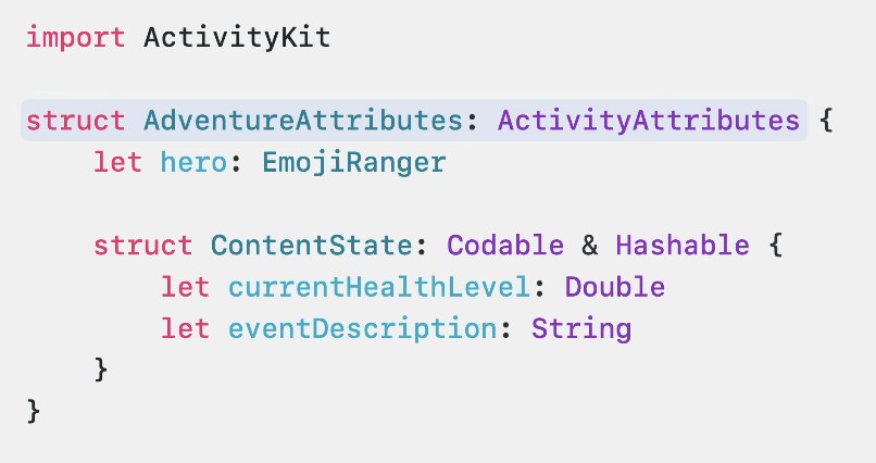 ActivityKit code example