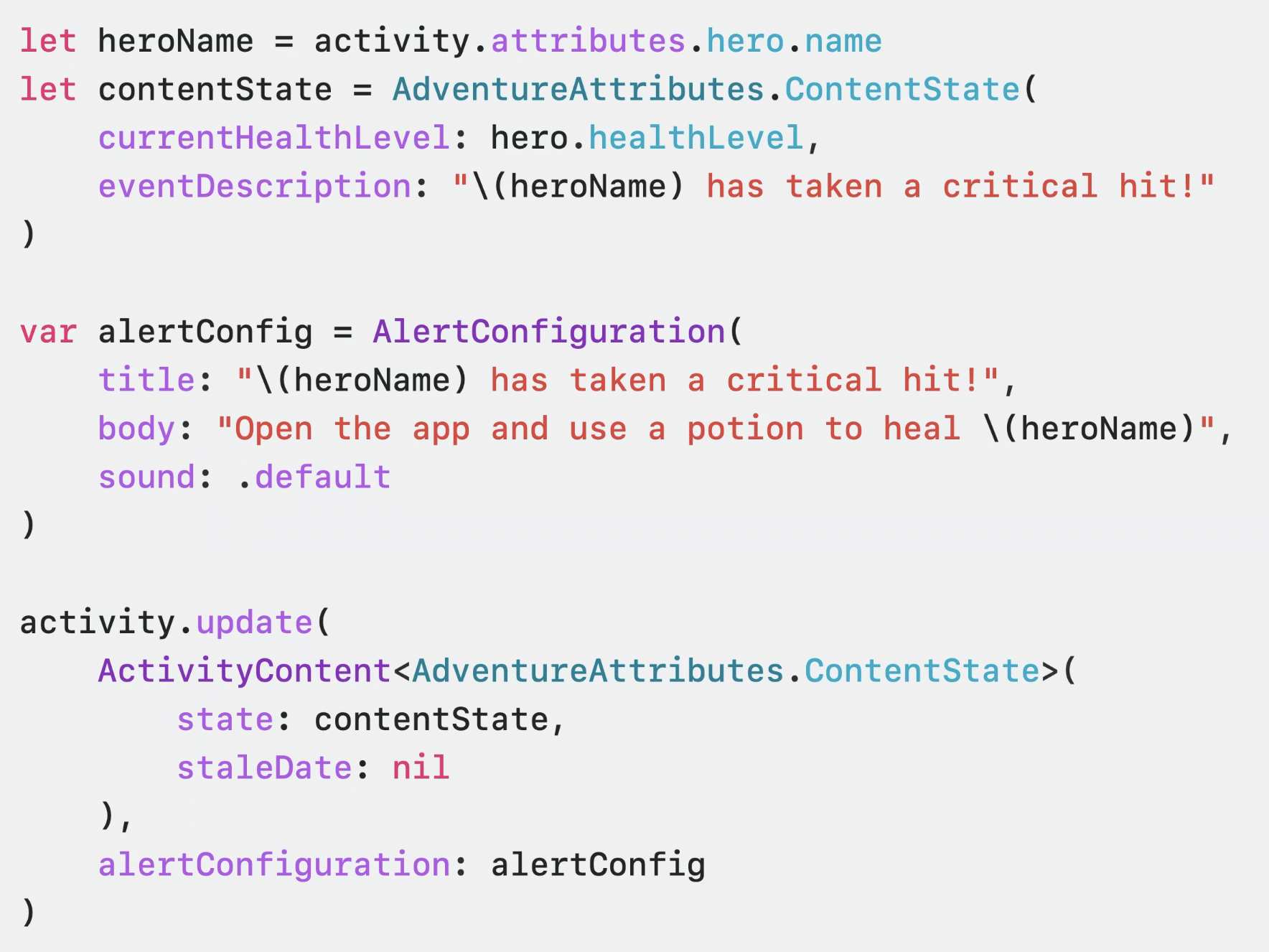ActivityKit code example