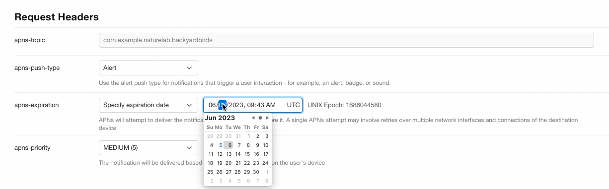push notification console