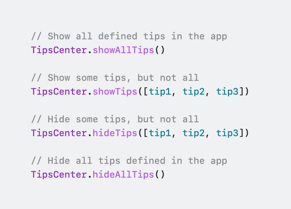 TipKit code example