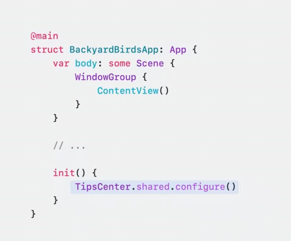 TipKit code example