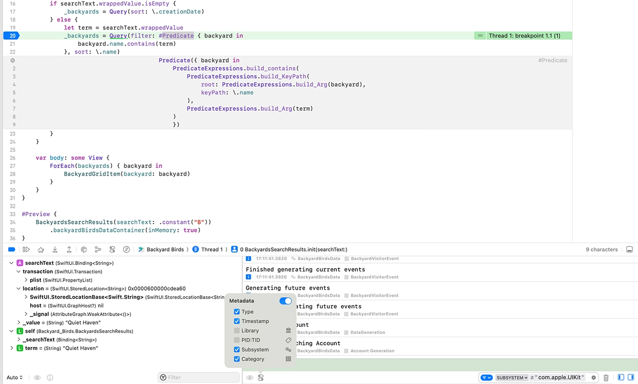 debugging code