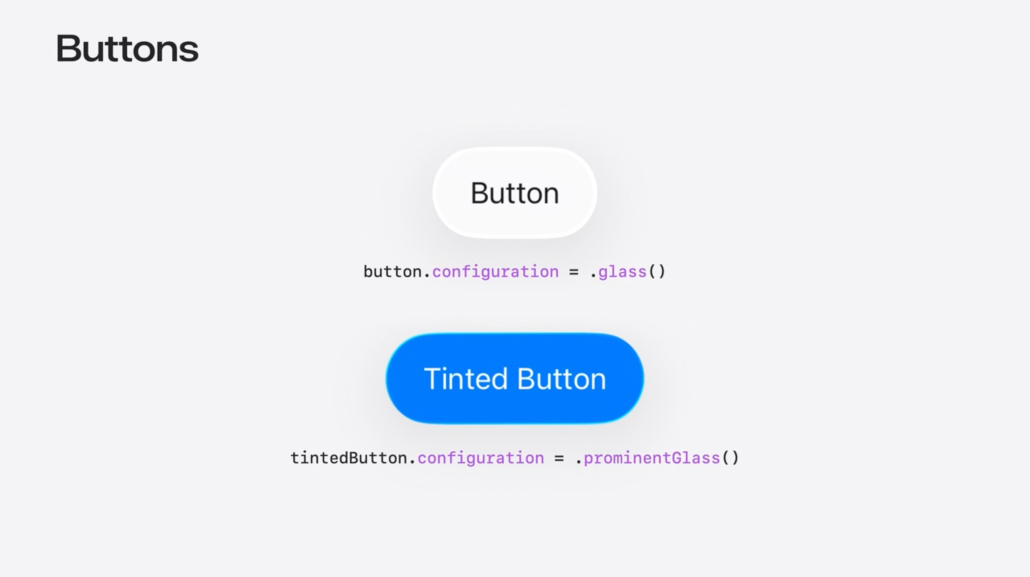 Button liquid glass configuration