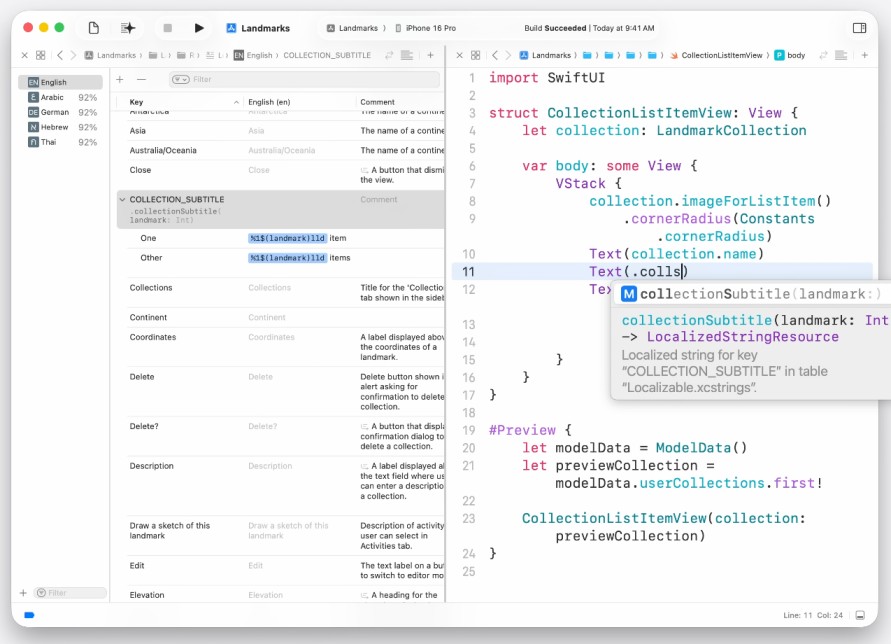 String Catalogs with type-safe Swift symbols