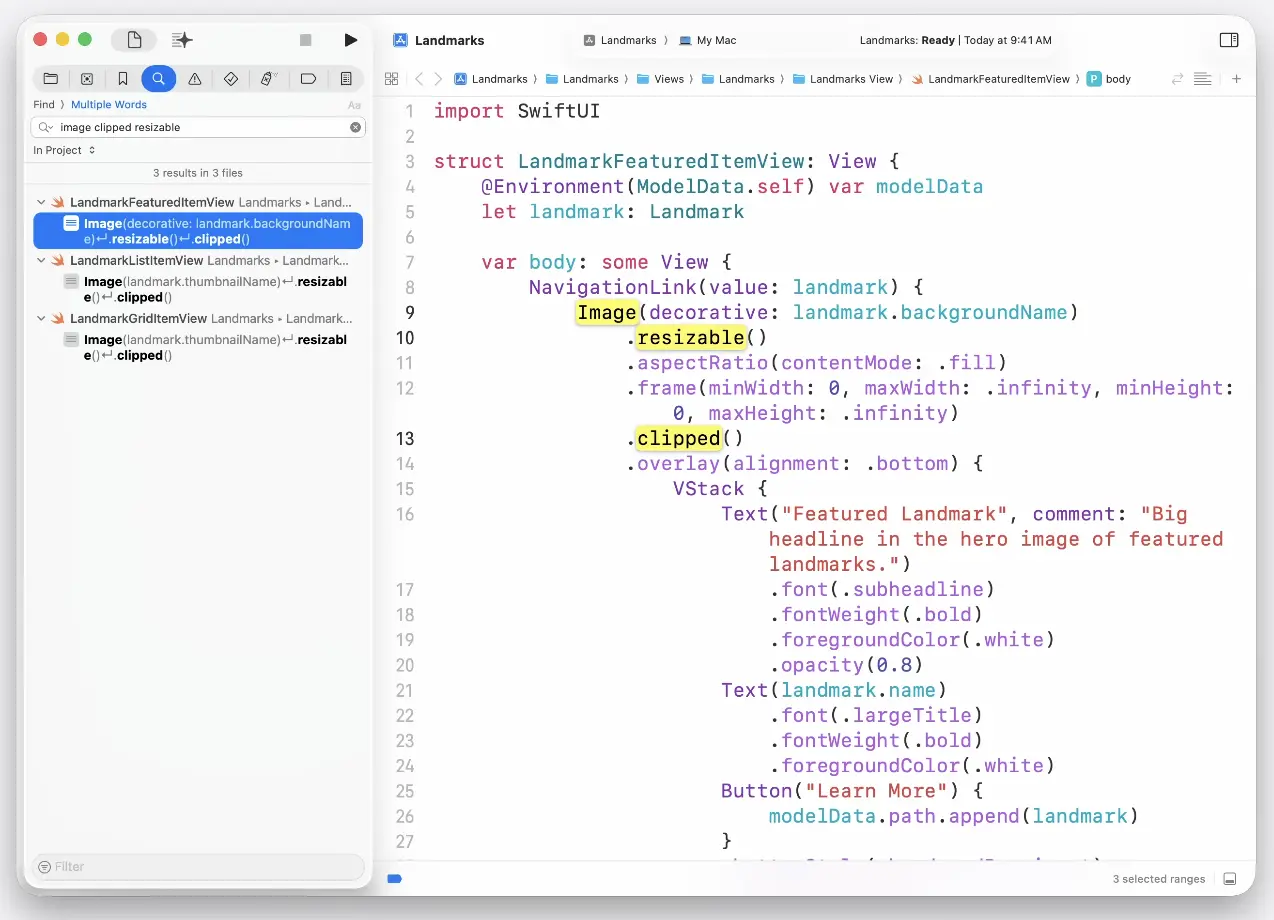 Xcode 26’s powerful Multiple Word Search functionality