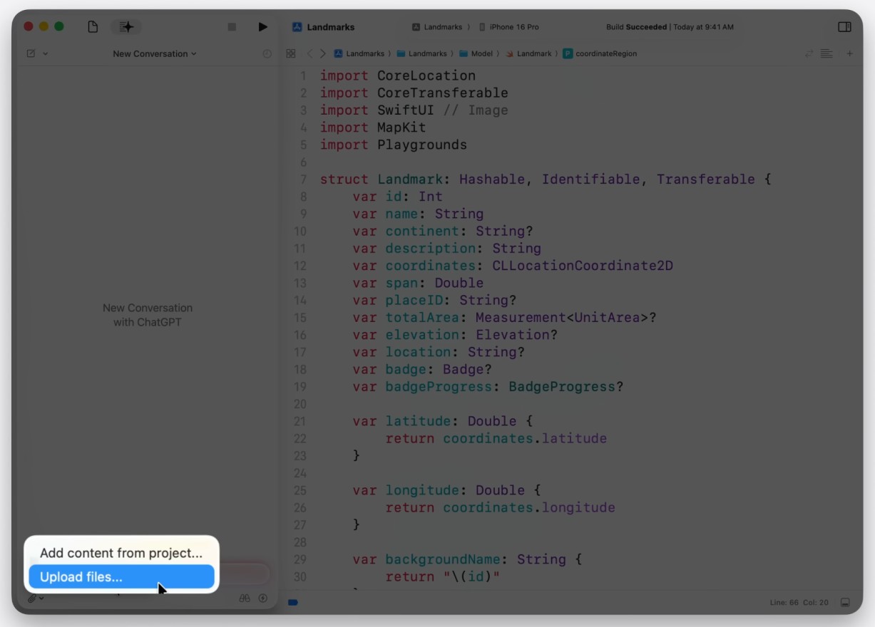 Attaching files and UI drawings for code generation