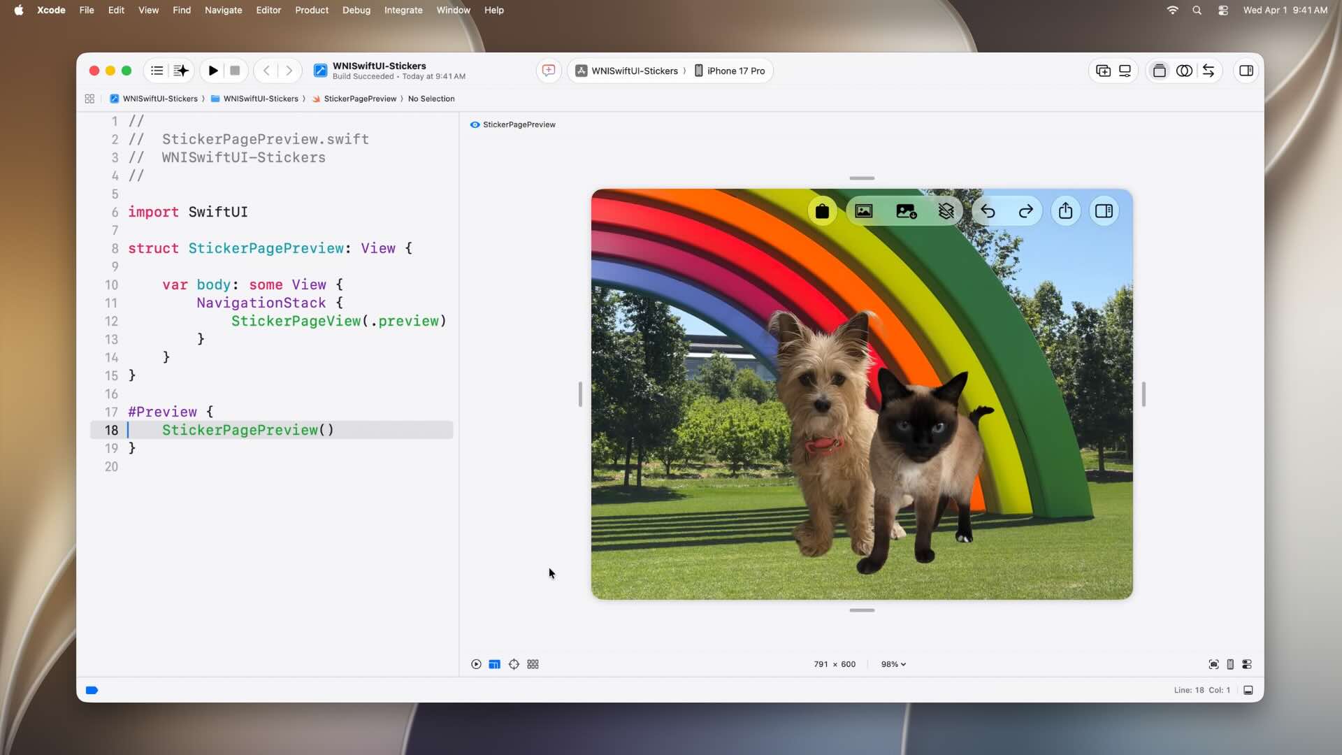 Testing Resizability with Xcode 27 Live Previews