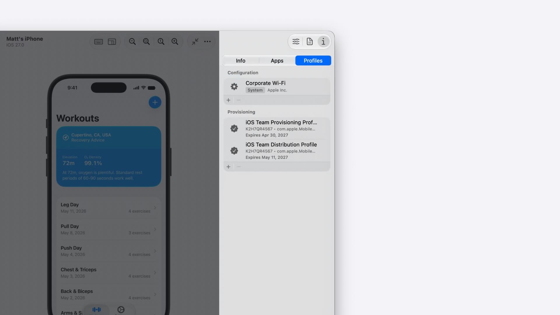 Xcode 27 Built-In App and Profile Management